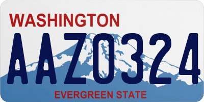 WA license plate AAZ0324