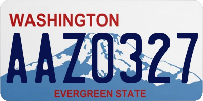 WA license plate AAZ0327