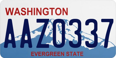 WA license plate AAZ0337