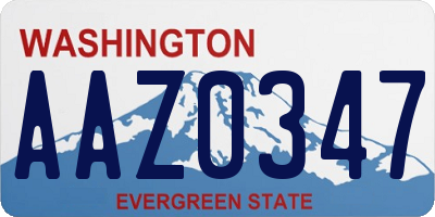 WA license plate AAZ0347