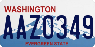 WA license plate AAZ0349