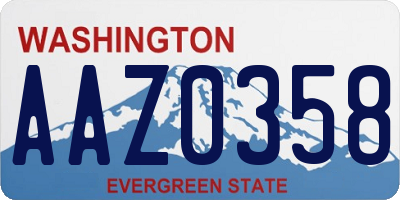 WA license plate AAZ0358