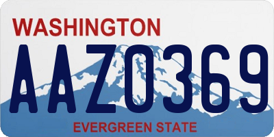 WA license plate AAZ0369