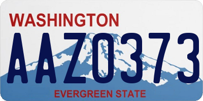 WA license plate AAZ0373