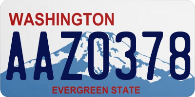 WA license plate AAZ0378