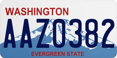 WA license plate AAZ0382