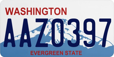 WA license plate AAZ0397
