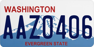 WA license plate AAZ0406
