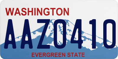 WA license plate AAZ0410