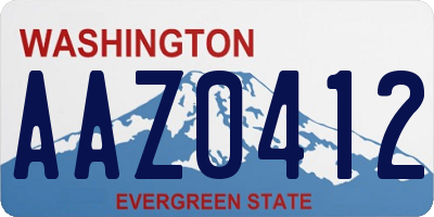 WA license plate AAZ0412