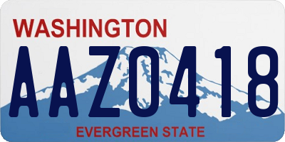 WA license plate AAZ0418