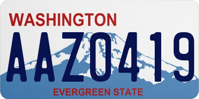 WA license plate AAZ0419