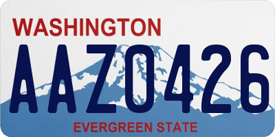 WA license plate AAZ0426