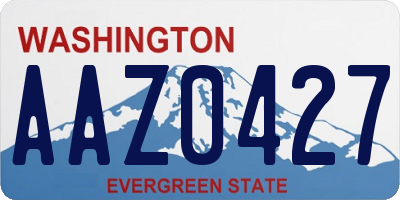 WA license plate AAZ0427