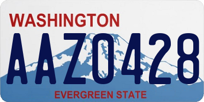 WA license plate AAZ0428