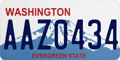 WA license plate AAZ0434
