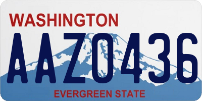 WA license plate AAZ0436