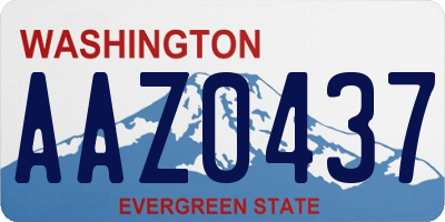 WA license plate AAZ0437