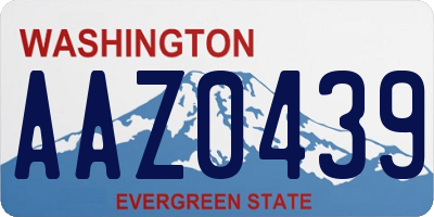WA license plate AAZ0439