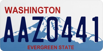 WA license plate AAZ0441