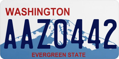 WA license plate AAZ0442