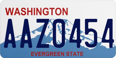 WA license plate AAZ0454