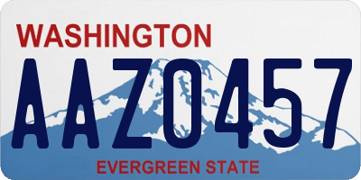 WA license plate AAZ0457