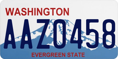 WA license plate AAZ0458