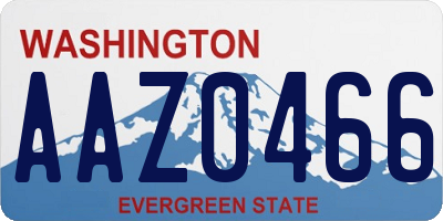 WA license plate AAZ0466