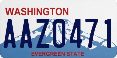 WA license plate AAZ0471