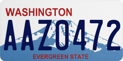 WA license plate AAZ0472
