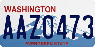 WA license plate AAZ0473