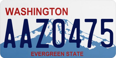 WA license plate AAZ0475
