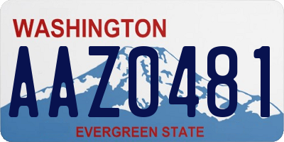 WA license plate AAZ0481