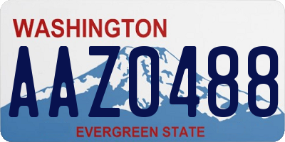 WA license plate AAZ0488