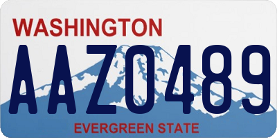 WA license plate AAZ0489