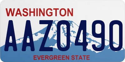 WA license plate AAZ0490