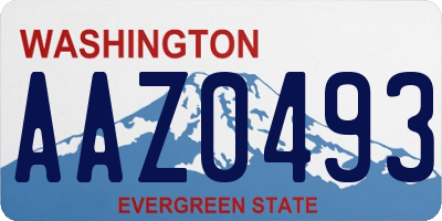 WA license plate AAZ0493
