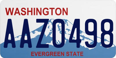 WA license plate AAZ0498