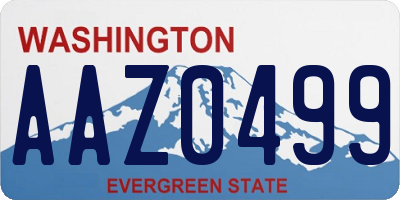 WA license plate AAZ0499