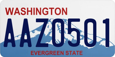 WA license plate AAZ0501