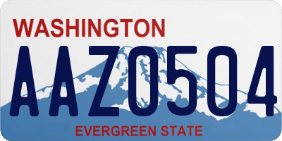 WA license plate AAZ0504