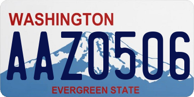 WA license plate AAZ0506