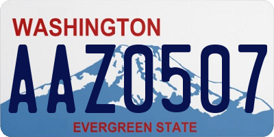 WA license plate AAZ0507