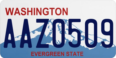 WA license plate AAZ0509