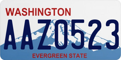 WA license plate AAZ0523