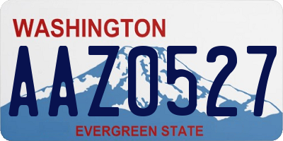 WA license plate AAZ0527
