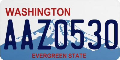 WA license plate AAZ0530