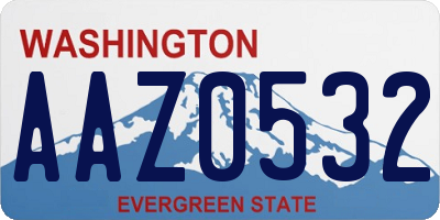 WA license plate AAZ0532