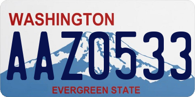 WA license plate AAZ0533